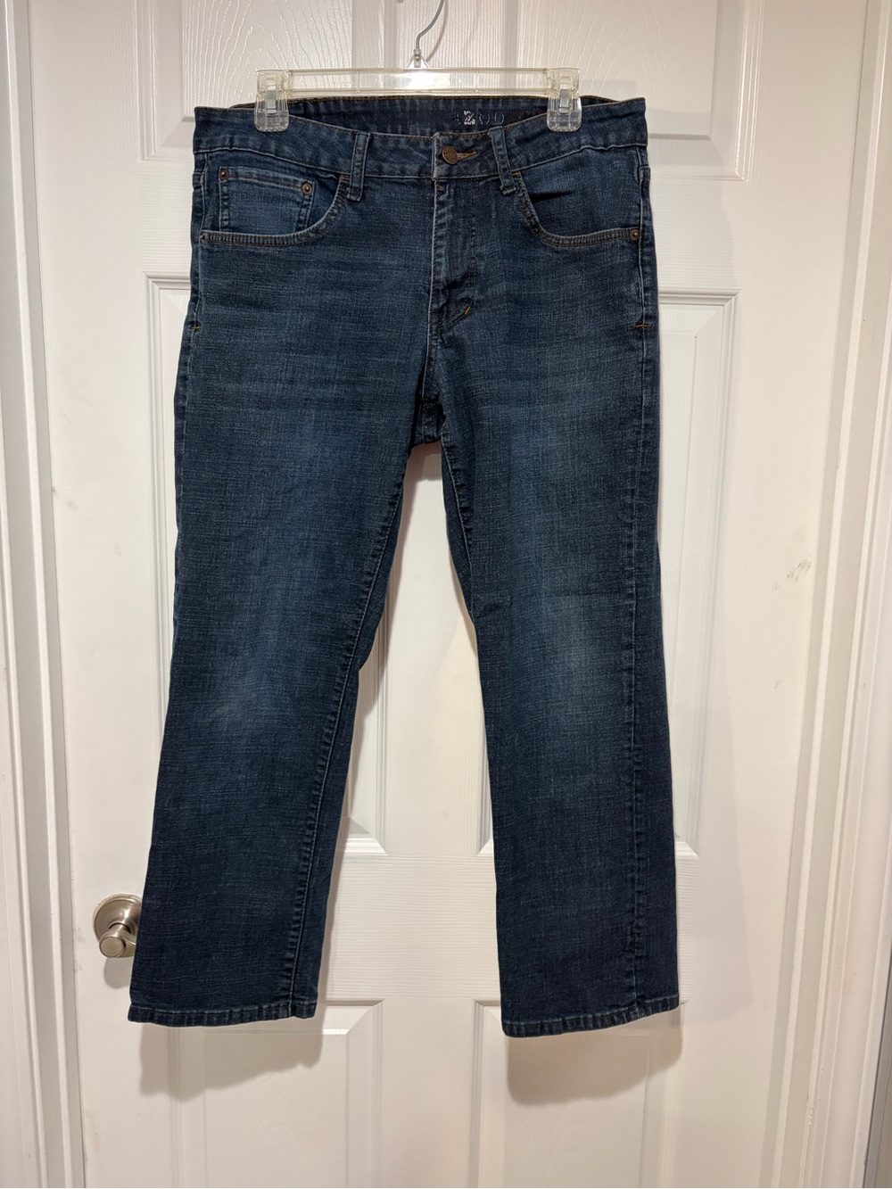 IZOD Men's Dark Blue Straight-Leg Stretch Jeans 34”x29”